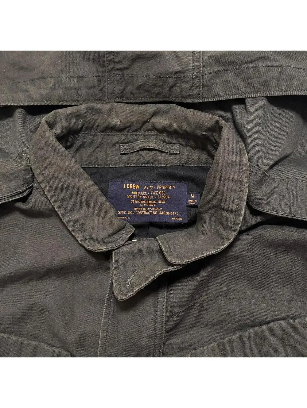J. Crew A/22 Type G38 Military Grade Field Utility Jacket Gray M